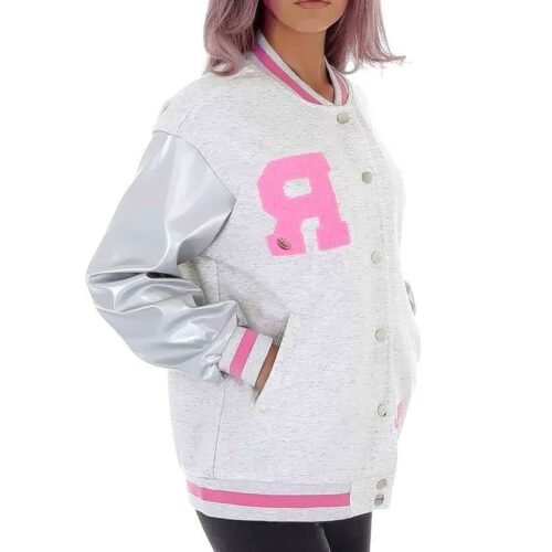 Dámska Prechodná bunda old school siva pink