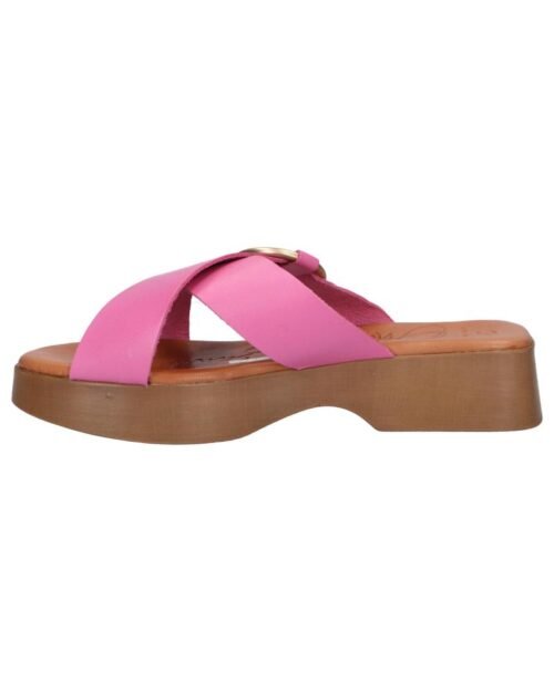 OH MY SANDALS kožené dámske šľapky na platforme Pink