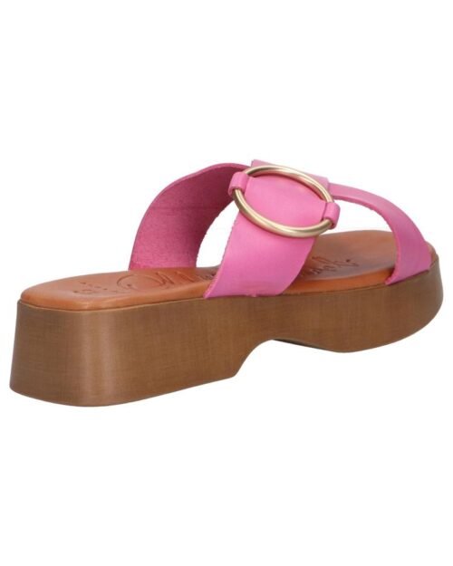OH MY SANDALS kožené dámske šľapky na platforme Pink - Image 5