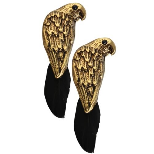 nausnice gold bird perie bizuteria
