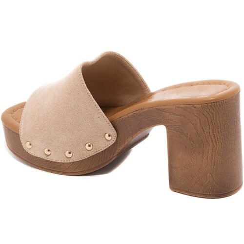 Damske sandále slapky drevaky beige