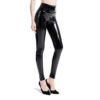 Dámske nohavice legíny vinyl lakované slim black