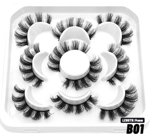 5 párov Riasy Manga Eyelashes Prírodné umelé mihalnice Fluffy - Image 6
