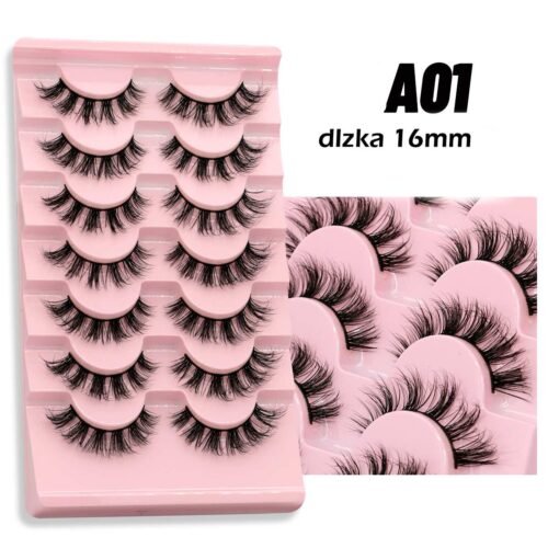 7 párov Riasy Manga Eyelashes Prírodné umelé mihalnice Fluffy