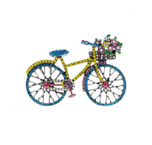 Brošňa Bicykel bike multicolor strass fashion
