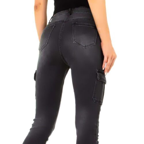 Alternative view of Dámske cargo nohavice rifle jeansy black sive