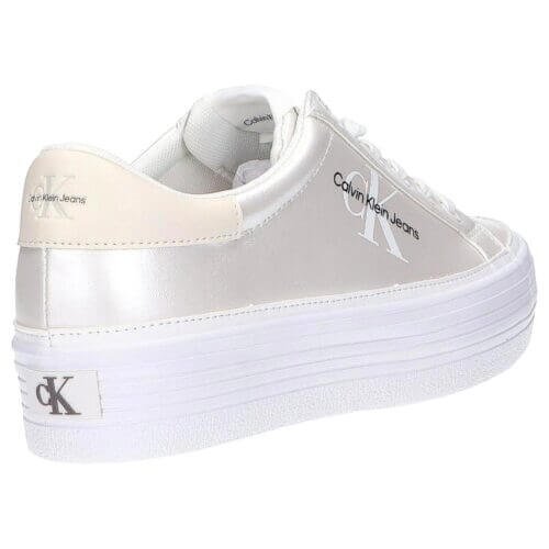 damske TRAINERS CALVIN KLEIN YW0YW01037 VULC FLATFORM YBR PEARLIZED BRIGHT WHITE 2