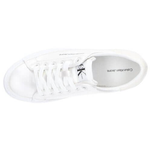 damske TRAINERS CALVIN KLEIN YW0YW01037 VULC FLATFORM YBR PEARLIZED BRIGHT WHITE 3