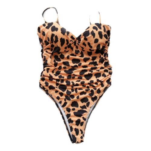 Damske jednodielne plavky Sexy Leopard animal push up