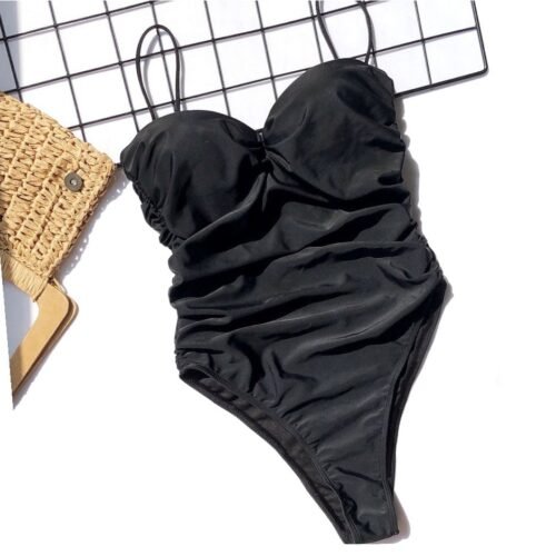 Damske jednodielne plavky Sexy Black push up
