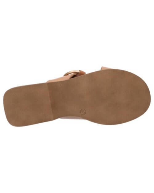 OH MY SANDALS kožené dámske šľapky drevaky camel - Image 5