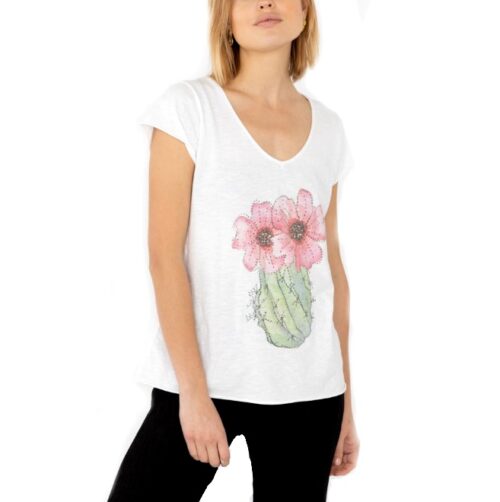 ITALY Dámske tričko s potlačou ONESIZE fashion kaktus