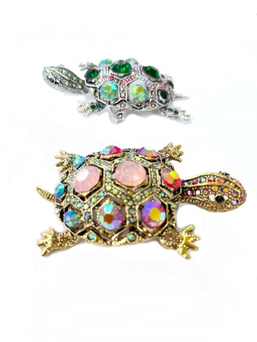 Brošňa Korytnačka multicolor strass crystal - Image 3