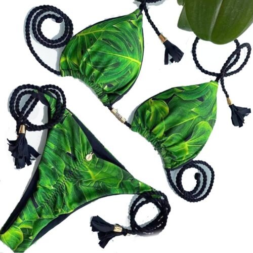 Damske plavky bikiny Push Up fashion green zelene