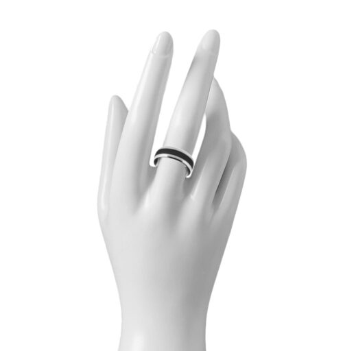 damsky prsten vyrobeny z keramiky ocel cierny 2