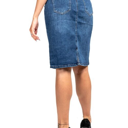Dámska rifľová midi sukňa jeans denim