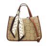 FRANCE Monogram Kabelka Tote Bag so šatkou Coffee