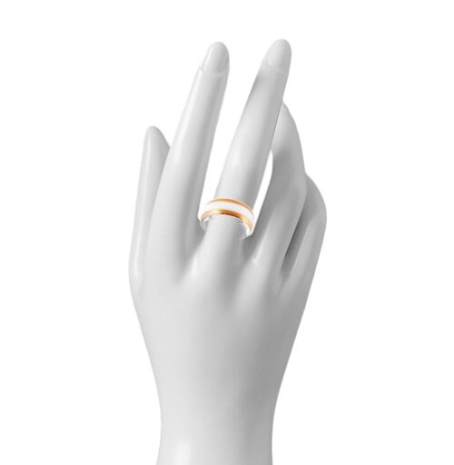 OCEL dámsky prsteň vyrobený z keramiky biely