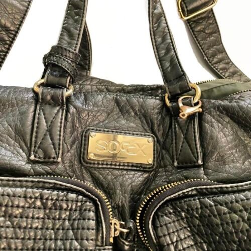 SOCCX Kabelka taška shopper black gold