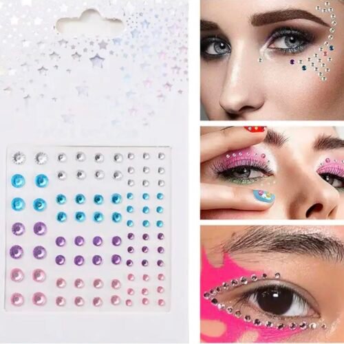 Samolepiace kamienky na tvár makeup farebne