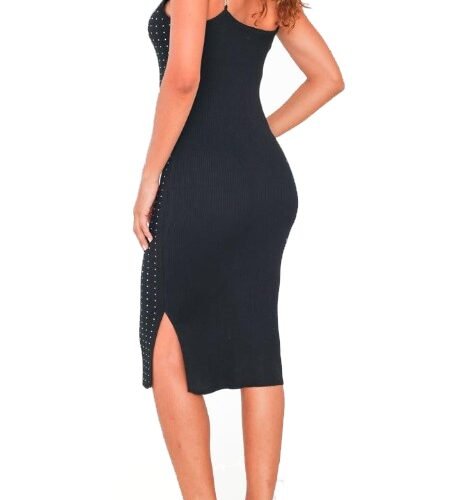 DÁMSKE PRILIEHAVE SATY SO STRASSOM ELEGANT BLACK 9 Dámske priliehave saty so strassom elegant black
