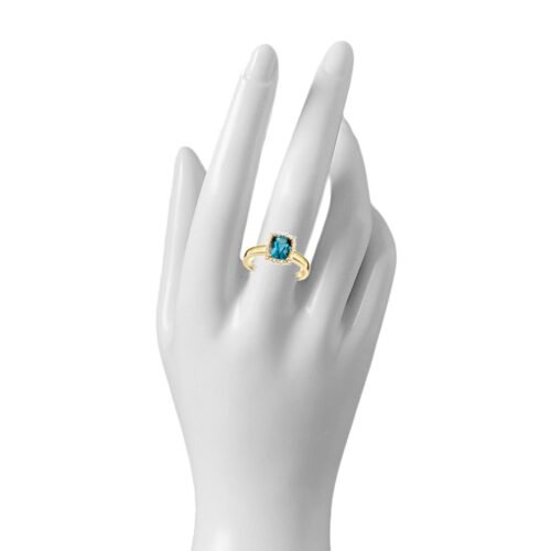 ZLATO Dámsky prsteň London Blue Topaz a 28 briliantov