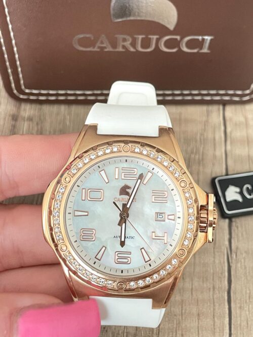 damske automaticke hodinky carucci CA2213RG WH