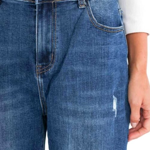 Alternative view of Dámske mom fit rifle blue denim jeans roztrhane
