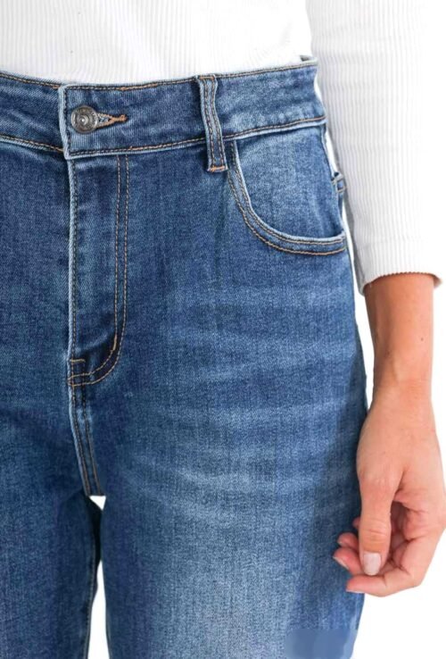 Dámske mom fit rifle blue denim jeans basic - Image 2