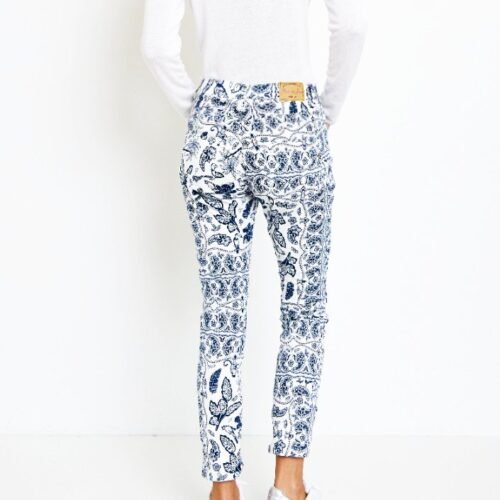 Dámske bedrove rifle s potlacou fashion