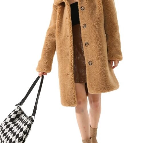 Damsky oversize kabat kozuch kozusina camel