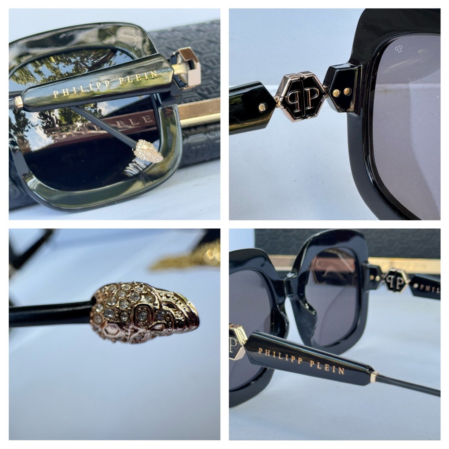 Philipp Plein SPP065S Čierne Hranaté Okuliare 10 Philipp Plein SPP065S Čierne Hranaté Okuliare – Obrázok 9
