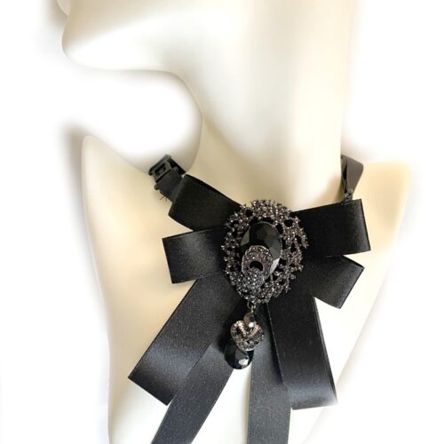Brošňa Vintage ribbon stuha elegant retro black