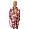 Damsky oversize kabat karovany dlhy fashion red
