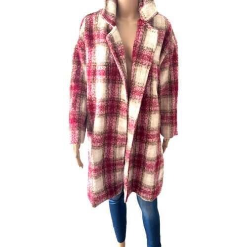 kabat Damsky oversize kabat karovany dlhy fashion red 1