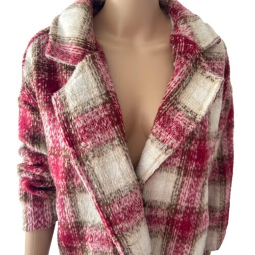 Damsky oversize kabat karovany dlhy fashion red