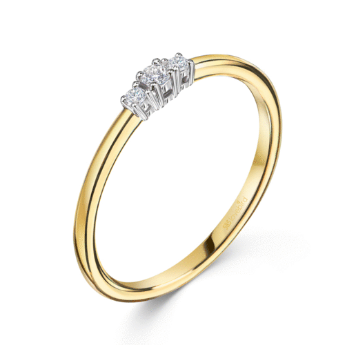 ZLATO Dámsky prsteň s briliantom 0,09ct Žlté zlato 585/000