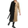 Dámsky kabát trenchcoat plast dvojfarebny blackbeige