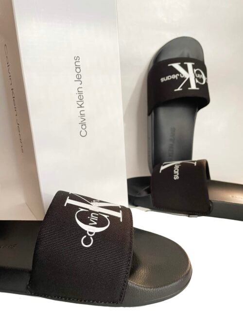 damske slapky WOMAN FLIP FLOPS CALVIN KLEIN YW0YW00103 SLIDE MONOGRAM BDS BLACK 6