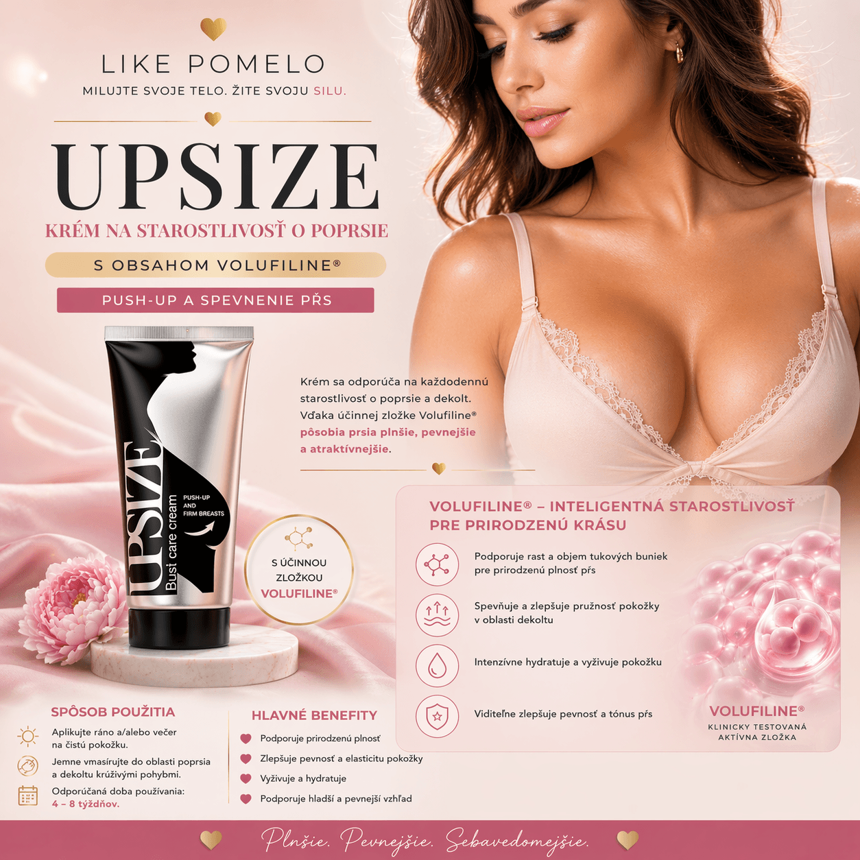 KRÉM NA KRASU ŽENSKÝCH PRS UPSIZE 50g 3 upsize volufiline cream