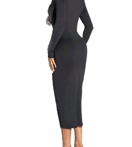 Dámske priliehave saty bodycon maxi dlhe black