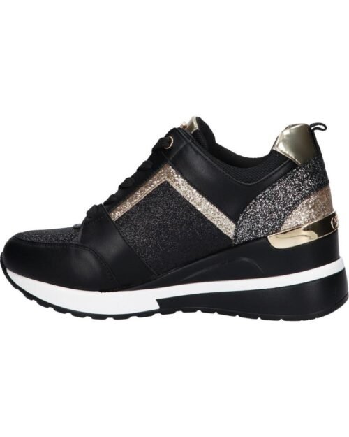 EXE Dámske klinove TENISKY GLITTER BLACK - Image 5