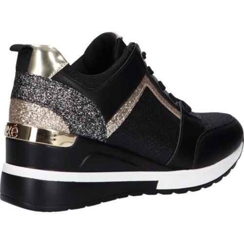 damske tenisky EXE EX2131 GLITTER BLACK klinove 2