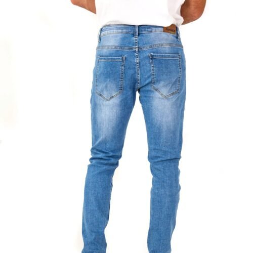 PÁNSKE BASIC MODRE RIFLE SKINNY DŽÍNSY DENIM BLUE 9 uzke dzinsy c211 panske modre denim blue 1
