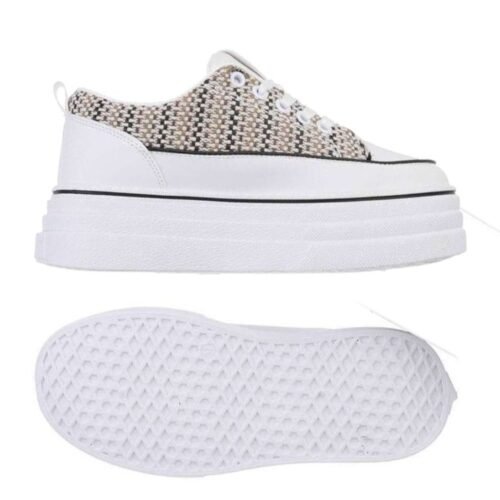 Dámske modne tenisky na platforme biele