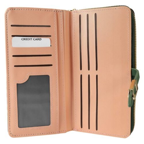 Dámska peňaženka vyrobená z imitácie kože, tkaný dizajn