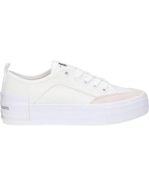 CALVIN KLEIN jeans damske tenisky FLATFORM white bold