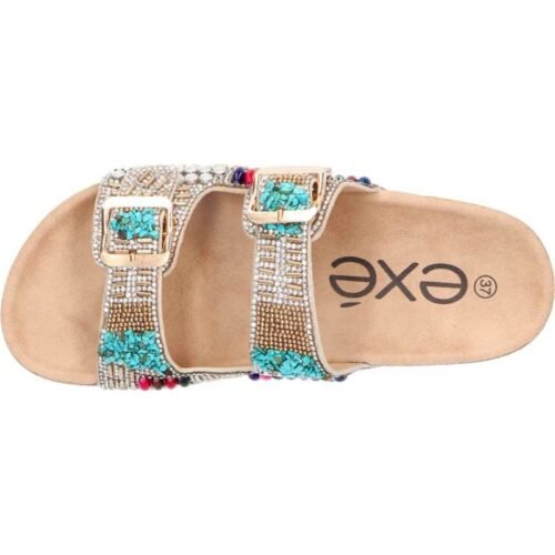 EXE Dámske luxusné nízke sandále STRASS GOLD 11 SANDALS EXE 230705 1 STRASS GOLD sandale nizke slapky 3