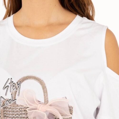 t shirt strass45 black Tricko s kamienkovou potlacou lolo z20478 3