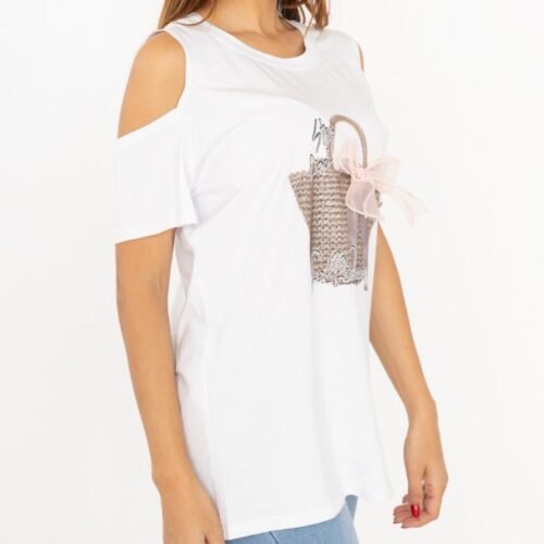 t shirt strass45 black Tricko s kamienkovou potlacou lolo z20478 4